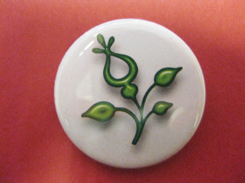 Button "Grøn blomst"