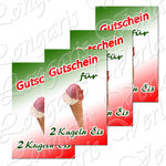 Kupong för 2 skopor glass på tyska