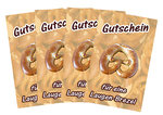 Voucher for a pretzel Text in German