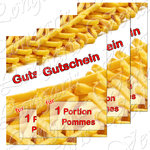 Kupong för 1 x pommes frites på tyska