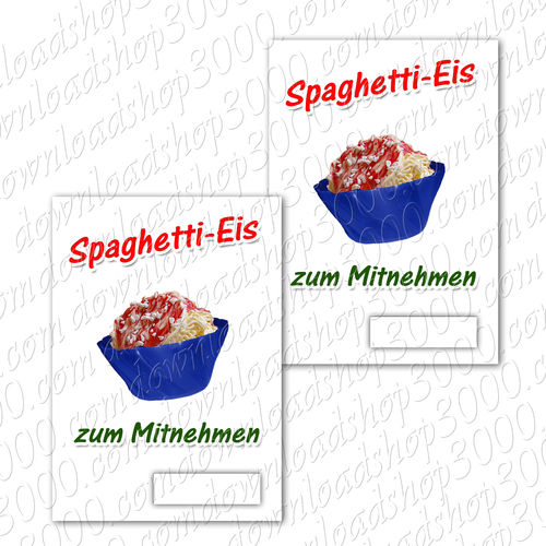 Fil Affisch för Försäljning Spaghettiglass på tyska