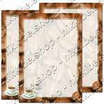 Kaffebønner med 2 kopper Design brevpapir, menuer