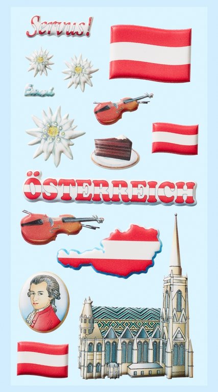 Bogen 9,5 x 18 cm Hobbyfun Softy-Sticker USA 