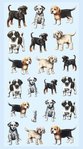 Softy Klistermærker, Hunde, 1 ark 9,5x18cm