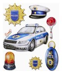 3D Sticker XXL Polizei 30 x 30 cm