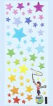 Stjärnor, Glansiga dekaler 1 ark 7 x 16,9 cm