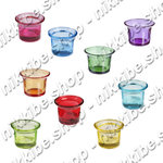Glas til stearinlys 6,5x4,5cm forskellige farver