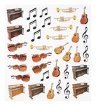 Musik Instrumente 1 Bogen Hobby Design Sticker