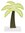 Holz Palme mit Standfuß 14 cm